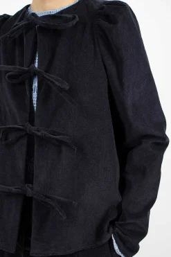 Cord Bow Shirt Navy