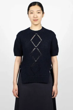 Cotton Knit Top Navy