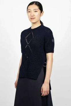 Cotton Knit Top Navy