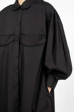 Cup Embroidered Shirt Dress