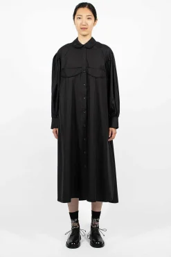 Cup Embroidered Shirt Dress