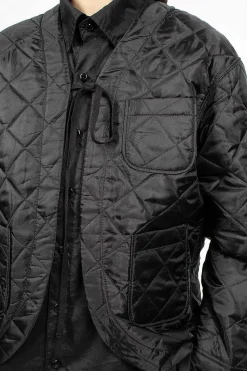 Diamond Quilted Cutaway Jacket Black
