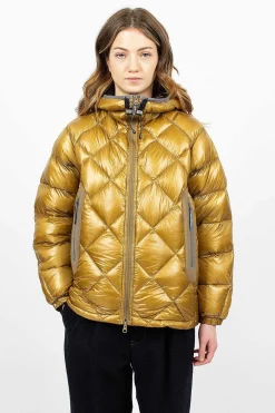 Diamond Stitch Down Hoodie Camel
