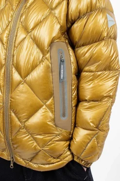 Diamond Stitch Down Hoodie Camel