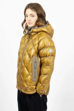 Diamond Stitch Down Hoodie Camel