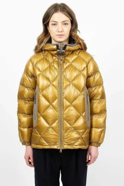 Diamond Stitch Down Hoodie Camel
