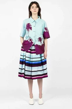 Digital Print Skirt Blue