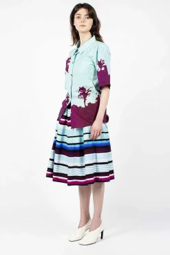 Digital Print Skirt Blue