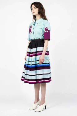 Digital Print Skirt Blue