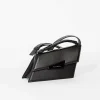 Distorted Leather Handbag Black