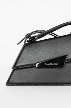 Distorted Leather Handbag Black