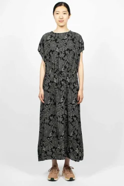 Drawstring Dress Black Floral