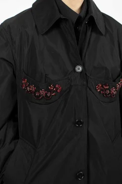 Embellished Cup Car Coat