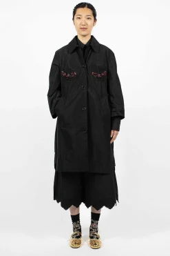 Embellished Cup Car Coat