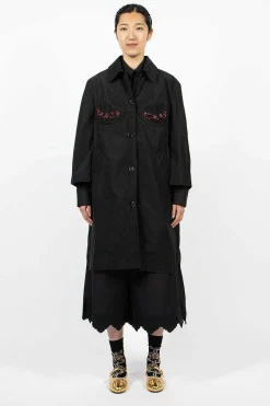 Embellished Cup Car Coat