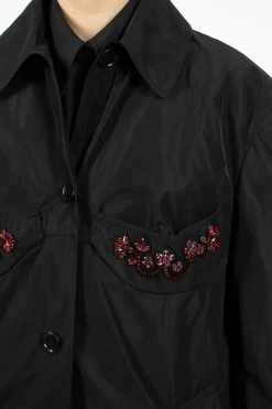 Embellished Cup Car Coat