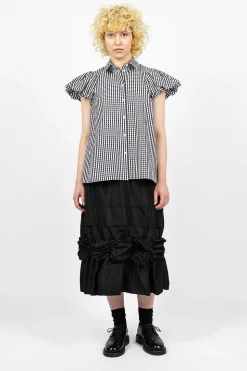 Fishtail Skirt Gathered Ribbon Black