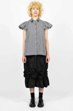 Fishtail Skirt Gathered Ribbon Black