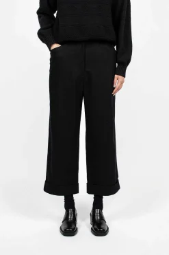 Flannel Cropped Trouser Dark Navy