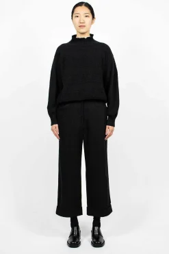 Flannel Cropped Trouser Dark Navy