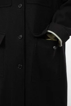 Flap Pocket Coat Black