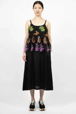 Floral Overlay Dress Black