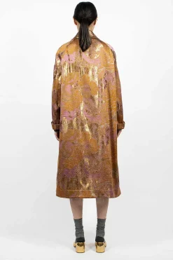 Floral Tapestry Coat Old Rose
