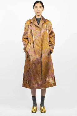 Floral Tapestry Coat Old Rose