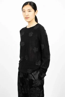 Flower Knit Black