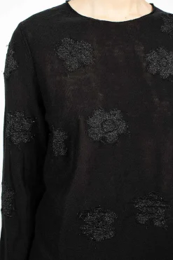 Flower Knit Black