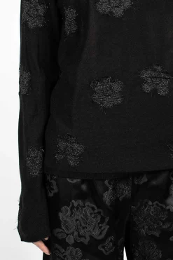Flower Knit Black