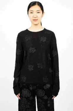 Flower Knit Black