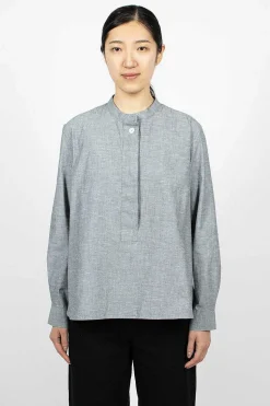 Fly Placket Swing Shirt Dusty Blue
