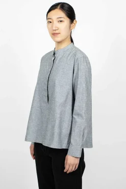Fly Placket Swing Shirt Dusty Blue