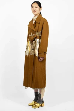 Foil Painted Trenchcoat Umber