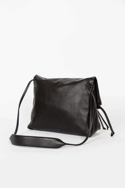 Folded Leather Bag Black