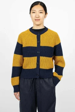 Foxtail Cardigan Navy/Yellow