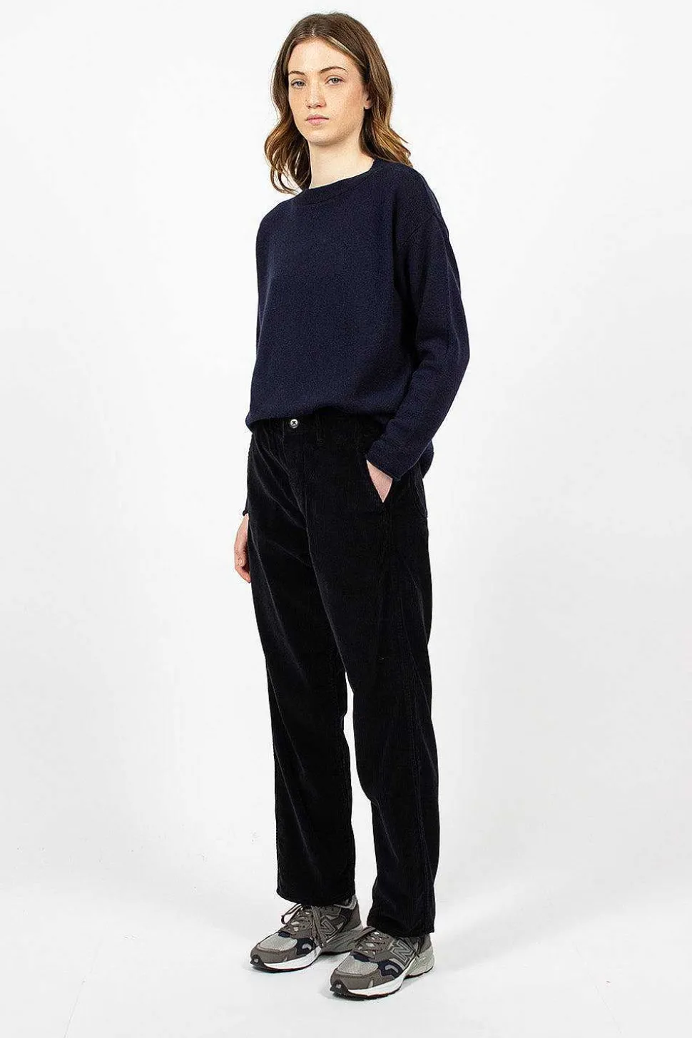 French Work Pant Navy Corduroy