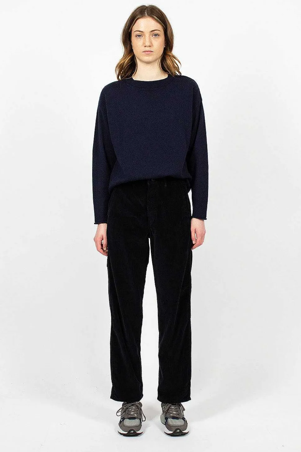 French Work Pant Navy Corduroy