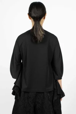 Frill Side T-Shirt Black