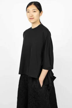 Frill Side T-Shirt Black