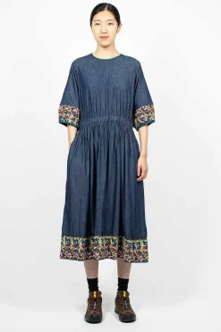 Garden Dress Embroidered Indigo