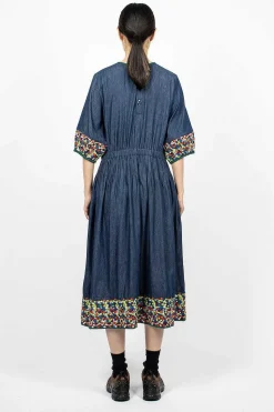 Garden Dress Embroidered Indigo
