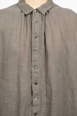 Gathered Collar Shirt Grey