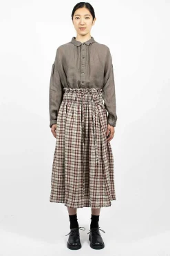 Gathered Skirt Red Check