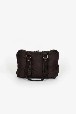 Gb0_Eco Black Nylon/Leather Bag