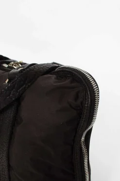 Gb0_Eco Black Nylon/Leather Bag