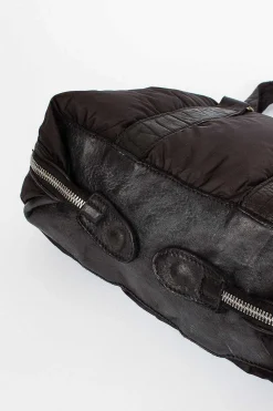 Gb0_Eco Black Nylon/Leather Bag