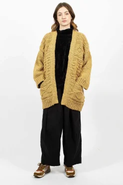 Hand Knit Kimono Cardigan Beige