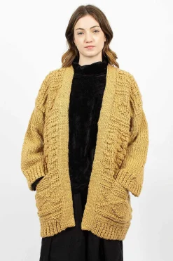 Hand Knit Kimono Cardigan Beige